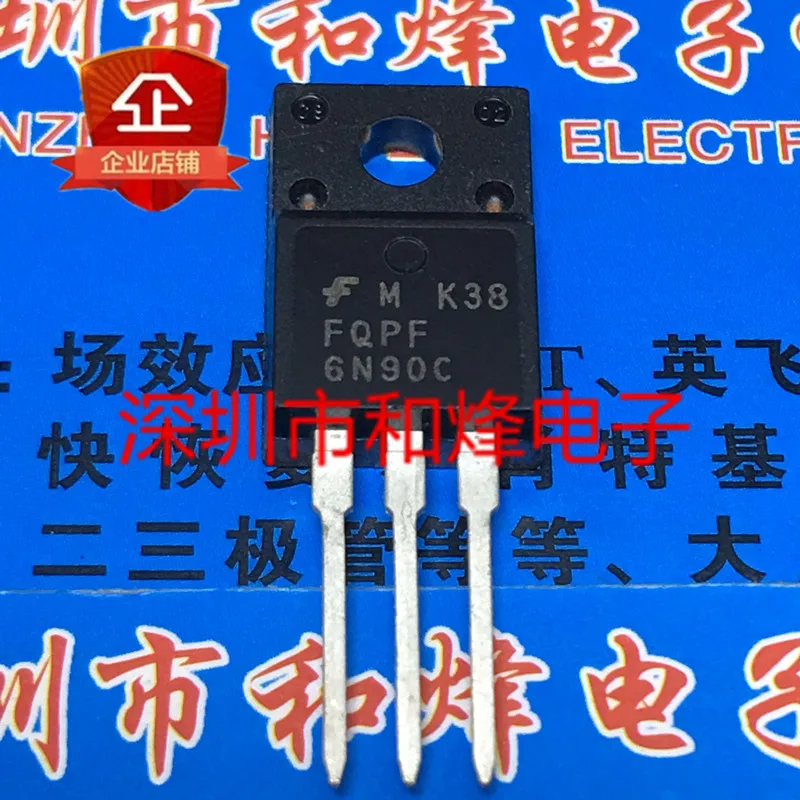 

Оригинальный 6 шт./партия FQPF6N90C TO-220F 900V 6A