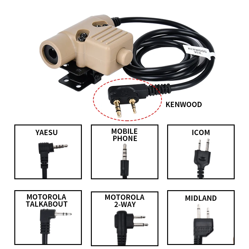 Tactical NEW U94 PTT Civilian Version WADSN Headset COMTAC WST TAC-SKY Earphone Hunting Headphone PTT Baofeng Kenwood 7.0mm Plug