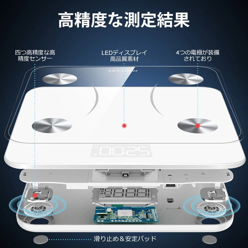 Bluetooth Body Fat Scale Smart Bathroom Scale Electronic Weight Scale BMI Body Composition Analyzer Digital Floor Scale 3
