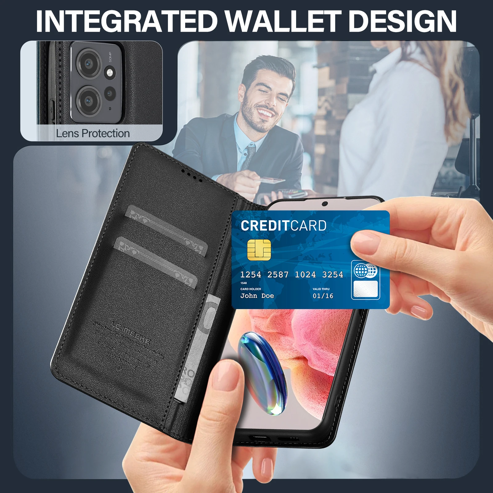 Premium Business Flip Leather Magnetic Phone Wallet Cover