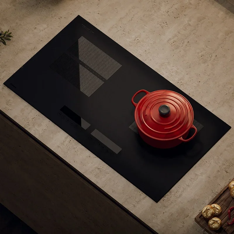 Amka 220V Bulit-in Induction Hobs 735x435mm Dual Cooker Kitchen Induction Stove Touch Control Induction Cooker 3400W Firepower