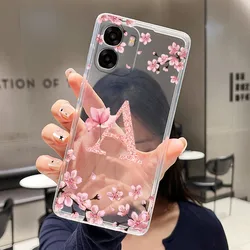 Floral Initial Letter Transparent Silicone Phone Case - Slim & Soft Cover with Pretty Design for OPPO A6S 4G 5G (TPU - TPU7A)
