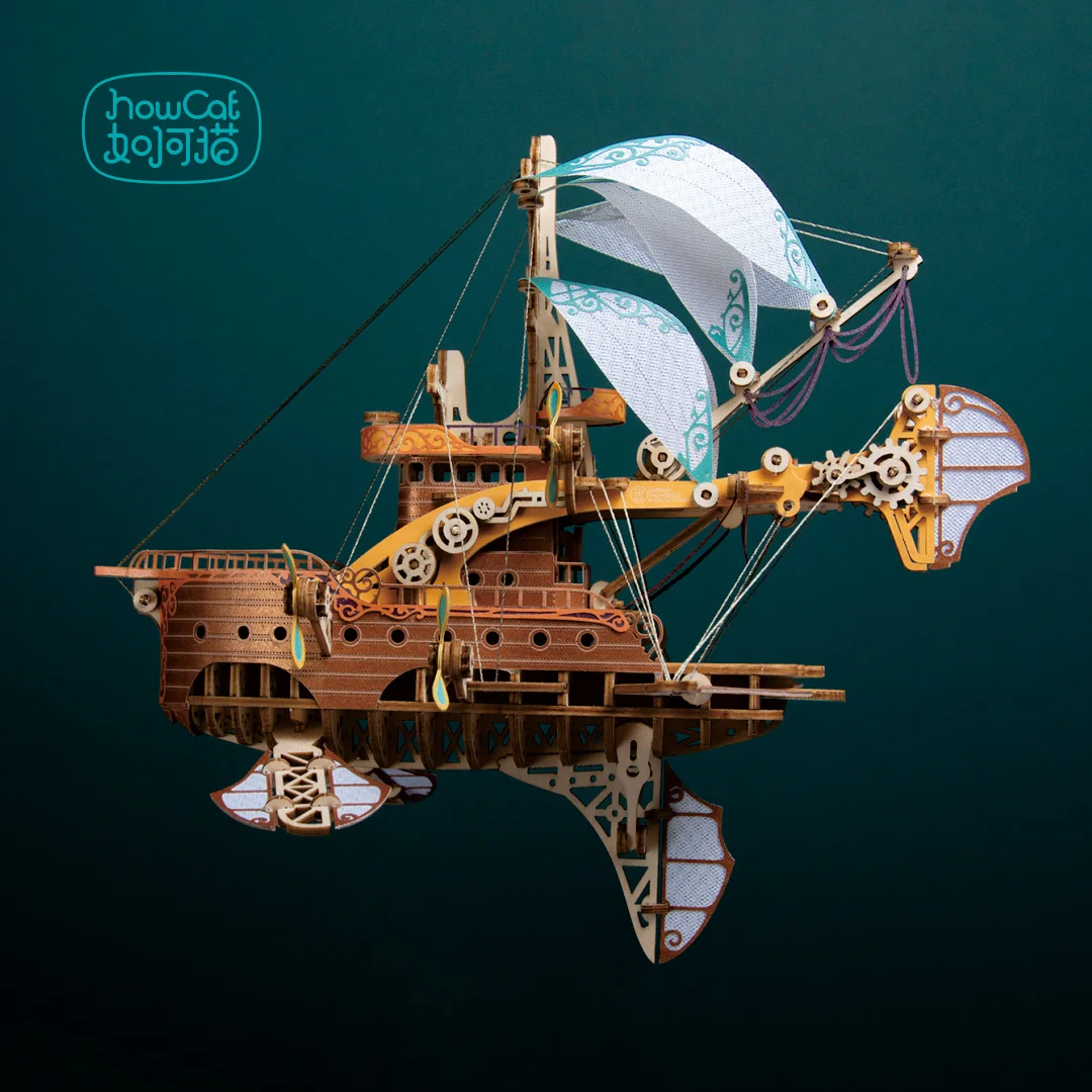 DIY 3D Wooden Puzzle Fantastic Spaceship Popular Assembly Model Kits Toys For Children Kids Girls Birthday Gift 3