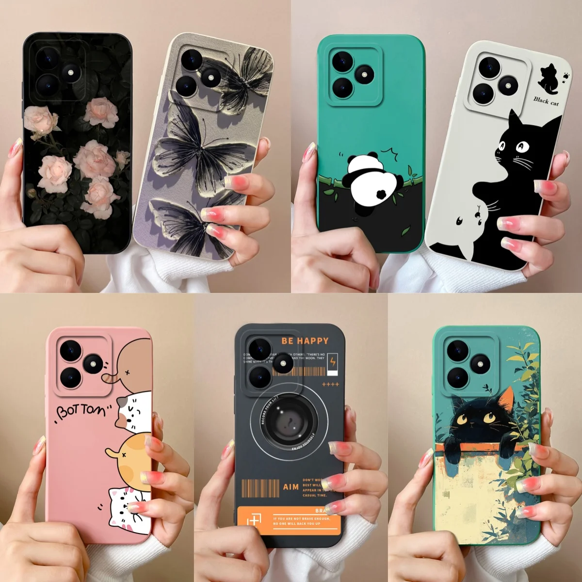 Cute Cat Soft Liquid Silicone Bumper Back Cover - Full Protection Phone Case