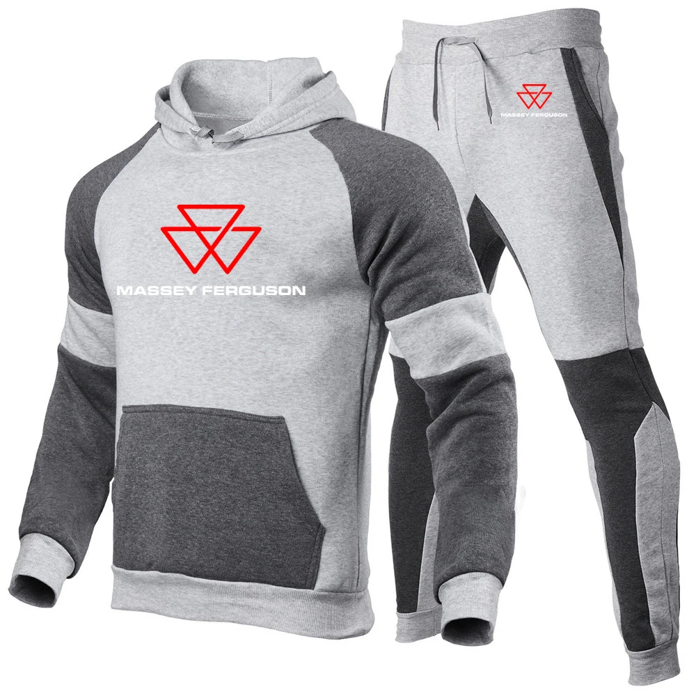 2024 New Massey Ferguson Autumn Tracksuit Hoodies+Sweatpants 2-Piece Fashion Causal Jogging Sweatshirt Pullover Fleece Pant Sets 4