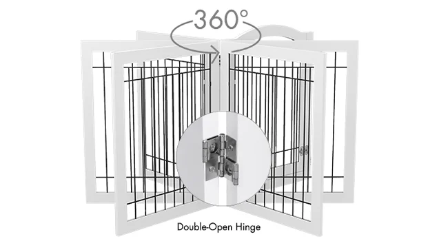 SPIRICH 96-inch Extra Wide 30-inches Tall Dog Gate with Door Walk Through, Freestanding Pet Gate
