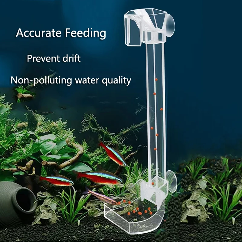1Set Acrylic Aquarium Feeder Tube Dish Transparent Fish Tank Shrimp
