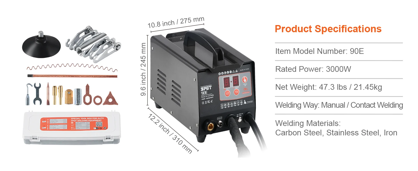 SucceBuy Spot Welder Dent Puller 3 KW Stud Welder Dent Repair Kit w/ 2Welding Guns Auto Body Spot Welding Repair Machine for Car