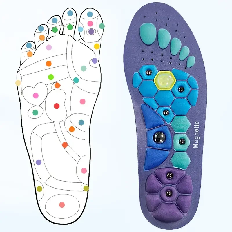 Magnetic Acupressure Insoles Foot Shoe Pad Massage Acupoint Arch Support Plantar Breathable Running Shockabsorbing Sport Insoles