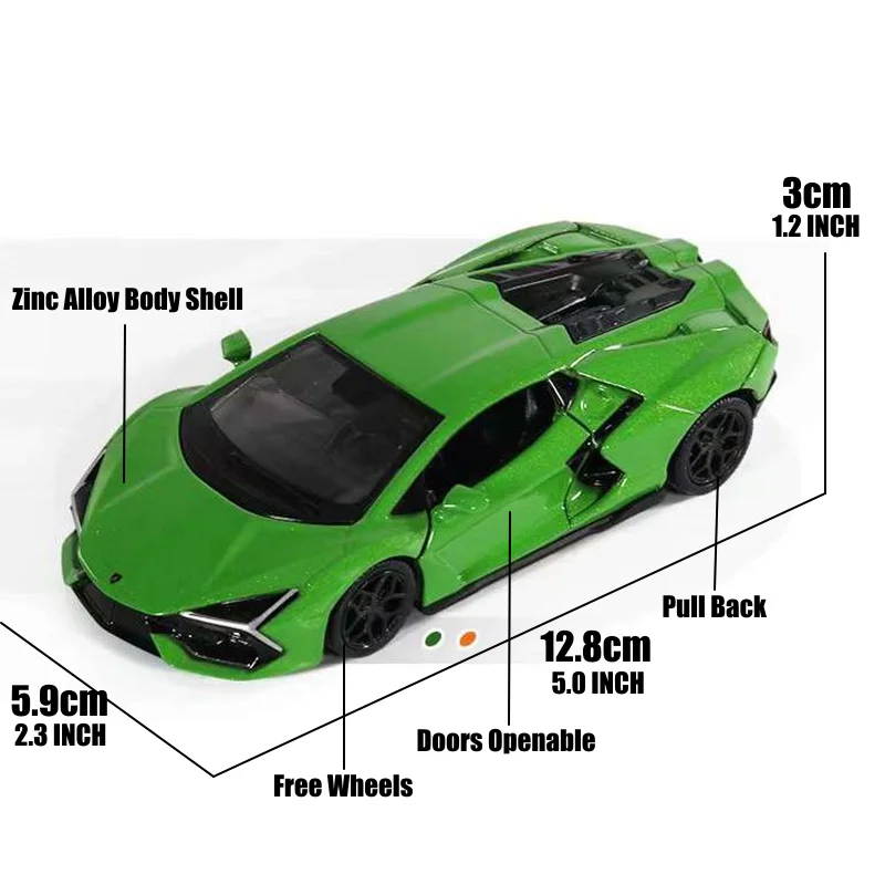 1/36 Lamborghini Revuelto HPEV Super Toy Car For Children RMZ City Diecast Metal Miniature Model Pull Back Collection Gift Boy 2