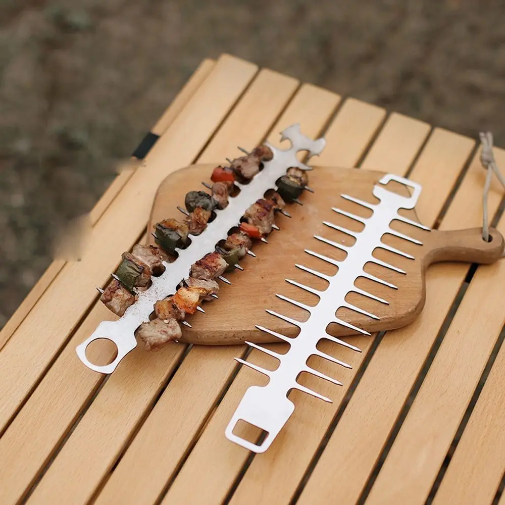 

Устойчивые аксессуары для кемпинга и барбекю на открытом воздухе, инструменты для кемпинга, инструменты для барбекю, Шпажки для барбекю, рыболовный гриль из нержавеющей стали, гриль для барбекю