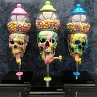 Bubble Gum Machine Colorful Skull Candy Dispenser Halloween Party Decorations Desktop Ornament For Home Living Room Decor 1