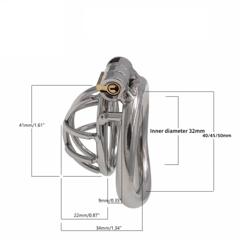 Mini Breathable Male Chastity Belt Metal Penis Lock Cock Cage Penis Ring Bondage CB Lock Adult Flirtation Products Male 18
