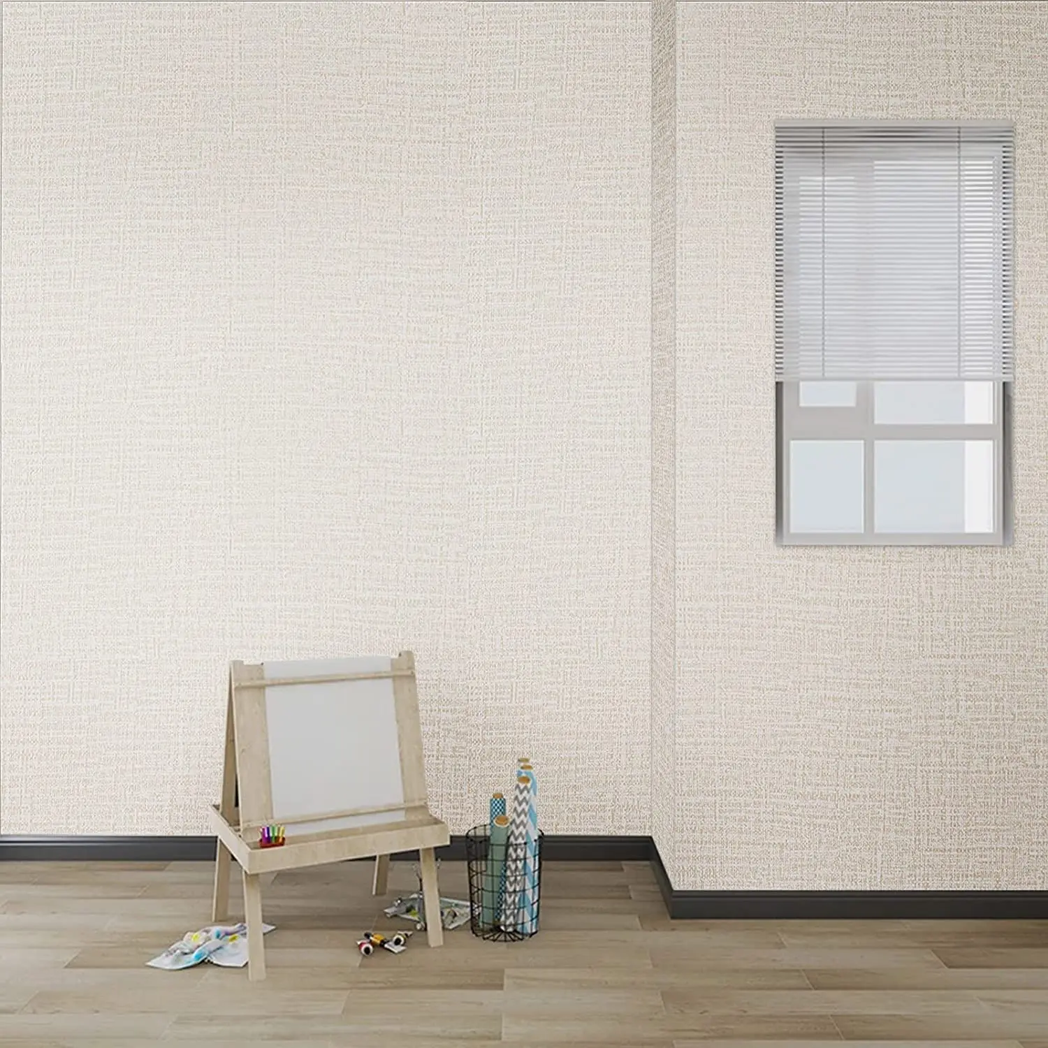 Linen Wallpaper PVC Self-Adhesive Waterproof Faux Imitation Cloth Vinyl Wall Sticker Solid Color Decor Furniture Bedroom Sticker 4