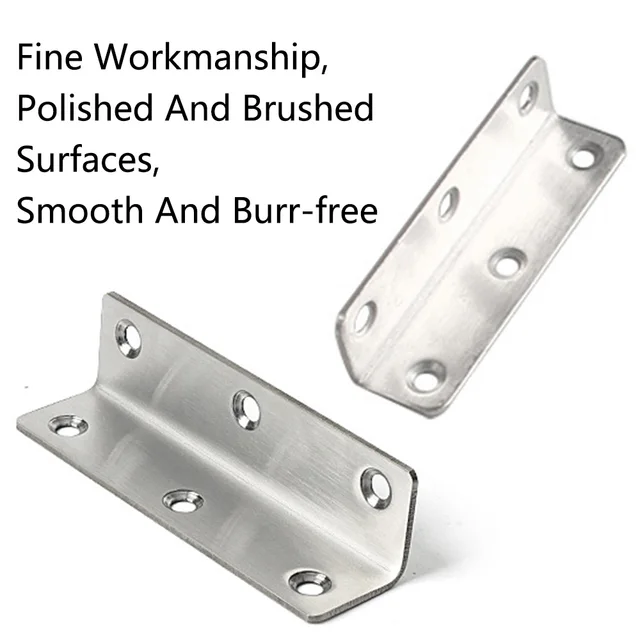 Staffe Angolari Metalliche 6 Pezzi | 110x50x24mm Con 3 Fori Allungati Per Mobili - Foto 5