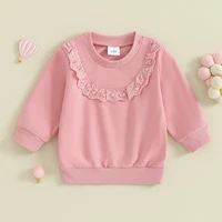 Pudcoco Baby Girl Sweatshirts Casual Long Sleeve Lace Patchwork Pullover Tops Newborn Winter Clothes 3-18M 4