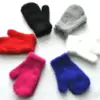 Baby Short Gloves Winter Faux Sable Children Solid Thickened Plush Furry Full Finger Mittens Autumn Hand Warmer 1-4 Years Old 6
