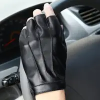 Gloves Men Slip-resistant Artificial Leather Fingerless Half Finger High Quality Luvas Driving Training Fitness Guantes Gloves 1