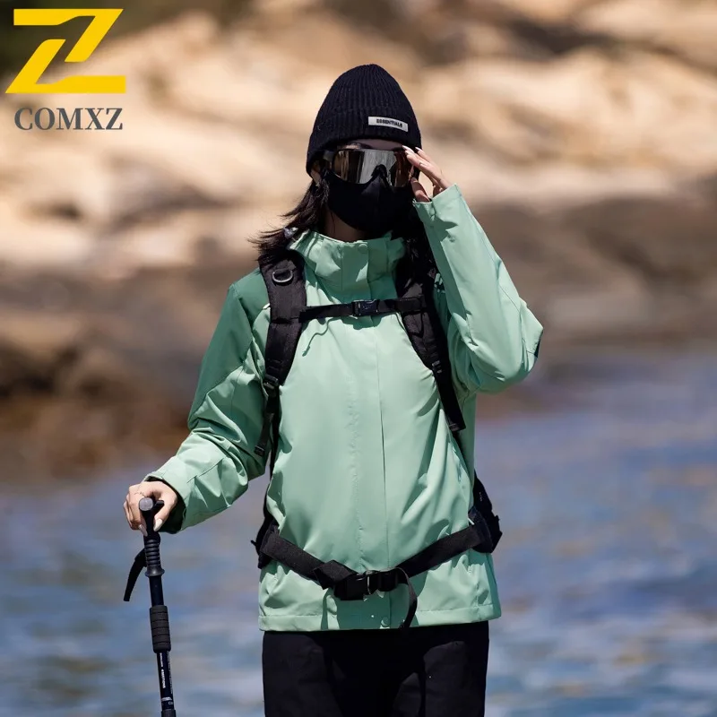 COMXZ Outdoor Mountaineering Mens Jacket Thickened Windproof Warm Parka Casual Travel Comfortable Lightweight Winter New Coats