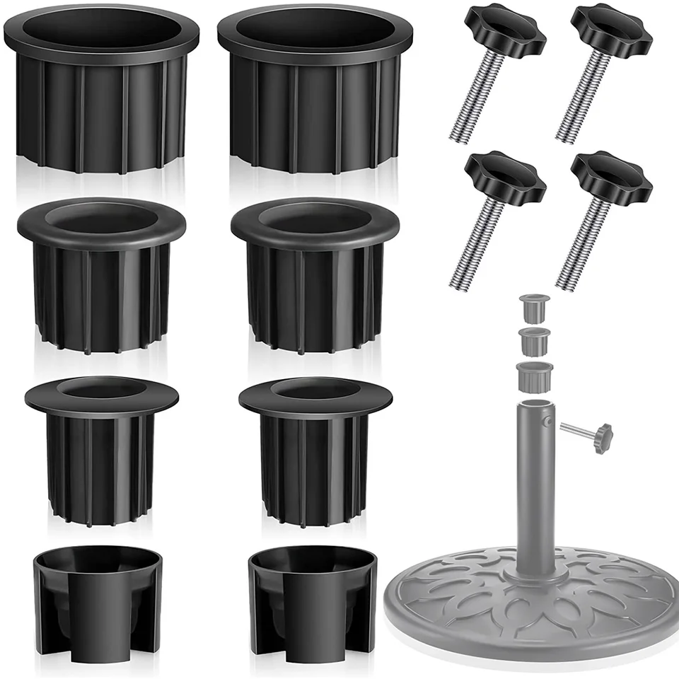 Base Per Ombrellone Parti Di Ricambio – Anello Con Foro In Plastica E Pomello A Vite – Adattatore Per Palo Ø38/48 Mm – Per Esterno, Patio, Tavolo