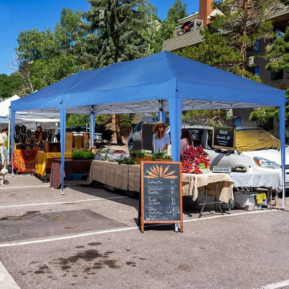 NEW-Canopy 10x20 Pop Up Canopy Tent with 6 Sidewalls Easy Pop Up Tent 10x20 Waterproof Commercial Instant Shelter UPF 50+ Portab