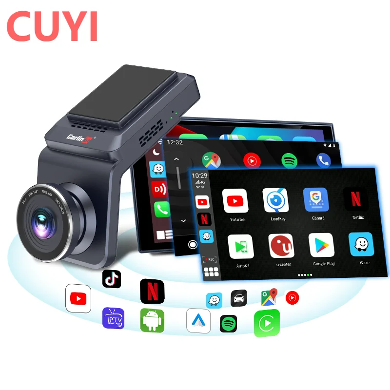 

New Android Auto Qcm450 Car Radio Wireless Carplay Car Play Dashcam Dvr 1080P Hd Tachograph 64Gb Ai Box With Sim Tf Card Slot