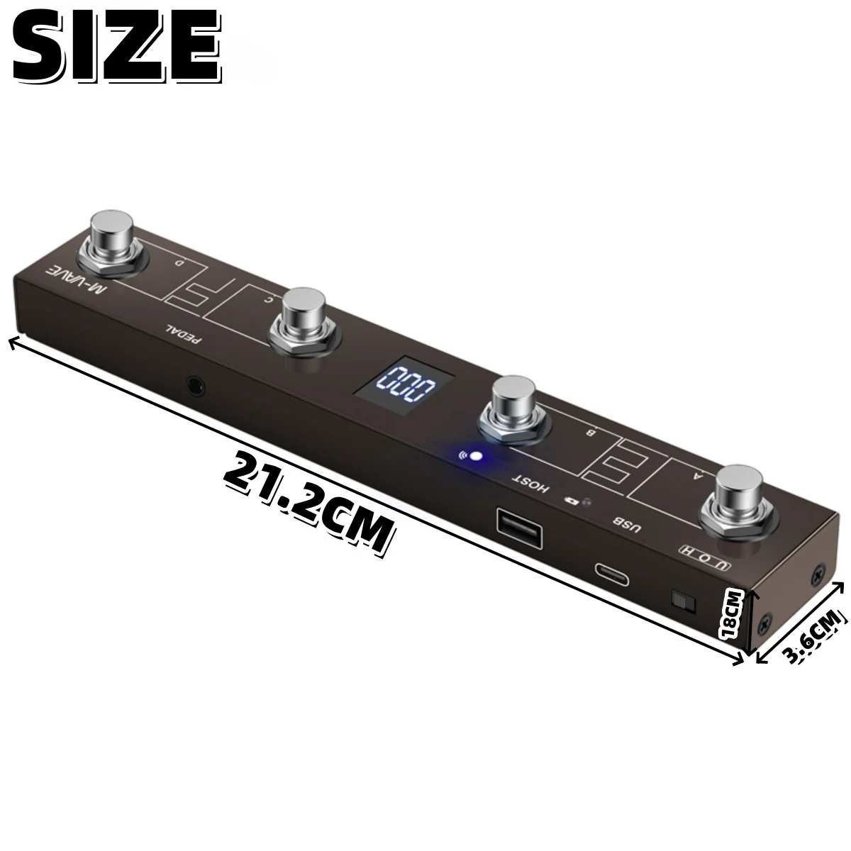 M-VAVE Chocolate Plus Wireless MIDI Controller Pedal Bluetooth/USB Dual Mode Sustain/Expression Control DAW Compatible