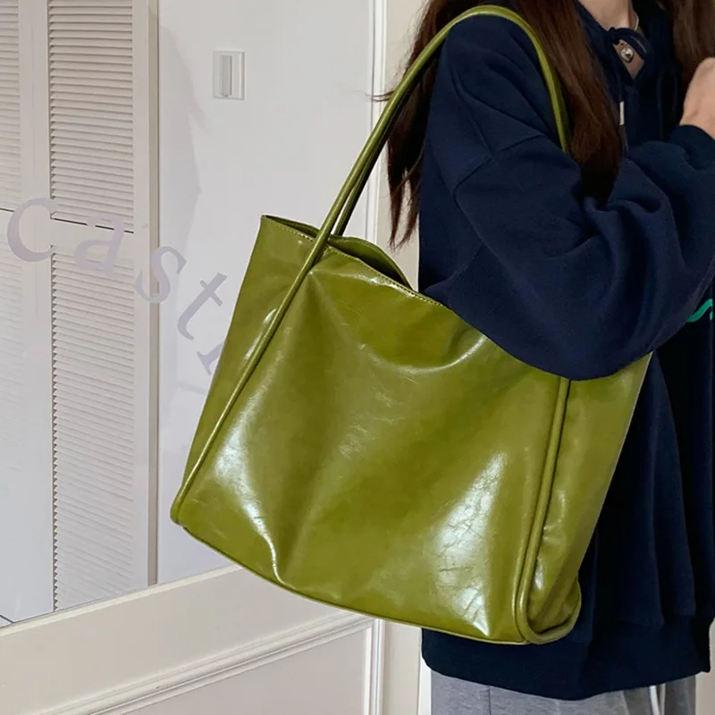 여성용 토트백, 언더암 파우치, 대용량 소프트 PU 가죽 숄더백, 레트로 크로스..