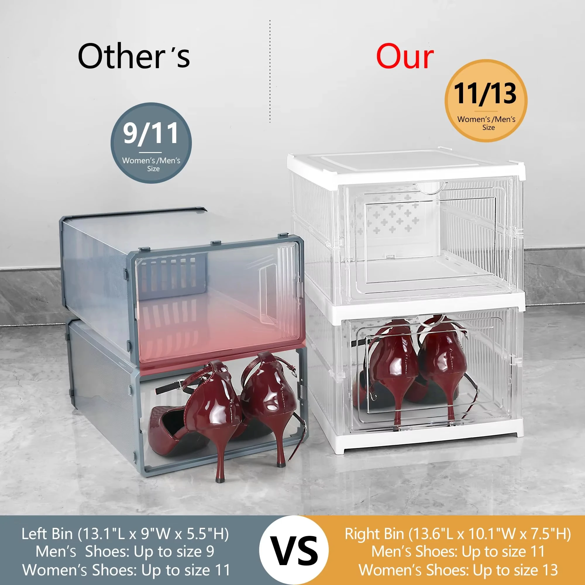 Free Installation Shoe Box Integrated Foldable Moisture-proof Storage Box Transparent Visible Door Magnetic Shoe Cabinet