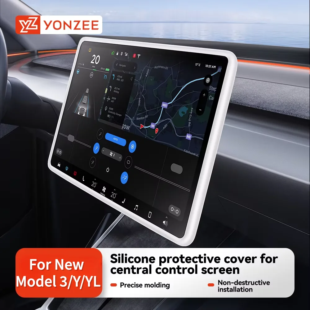 YZ For Tesla Model 3/Y/YL Juniper Highland 2026 TPU Protective Trim Internal rearview mirror Cover Central Control Navigation