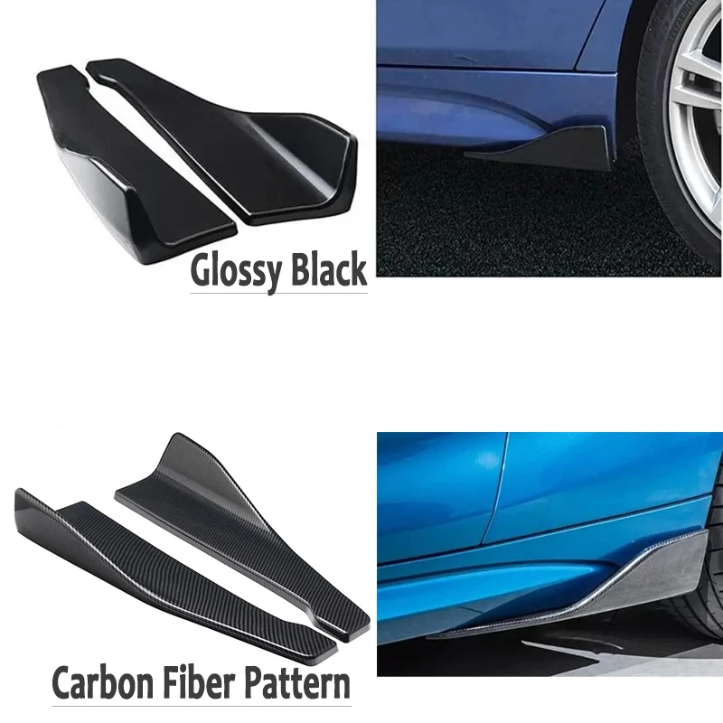 Car Side Spoiler 48CM Side Skirts Bumper Spoiler Splitter Protector For BMW F20 E90 Audi VW Golf Benz Anti-scratch