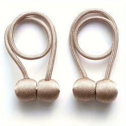 Magnetic Earphone Design Curtain Tiebacks - Set of 2, Stylish Shower Curtain Holdbacks (Beige)