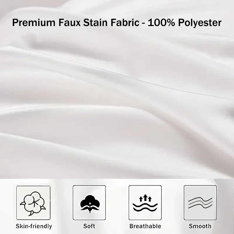 Set of 2 Luxurious Silk Satin Pillowcases - Camel, White, and Black Options