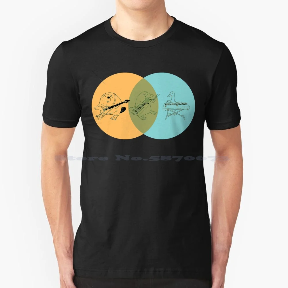 Keytar Venn Diagramma-Maglietta Ogb 100% Cotone Tee Keytar Duck Beaver Tastiera Per Chitarra Venn Diagramma Eccentrico Cute Fun Hipster Elegante