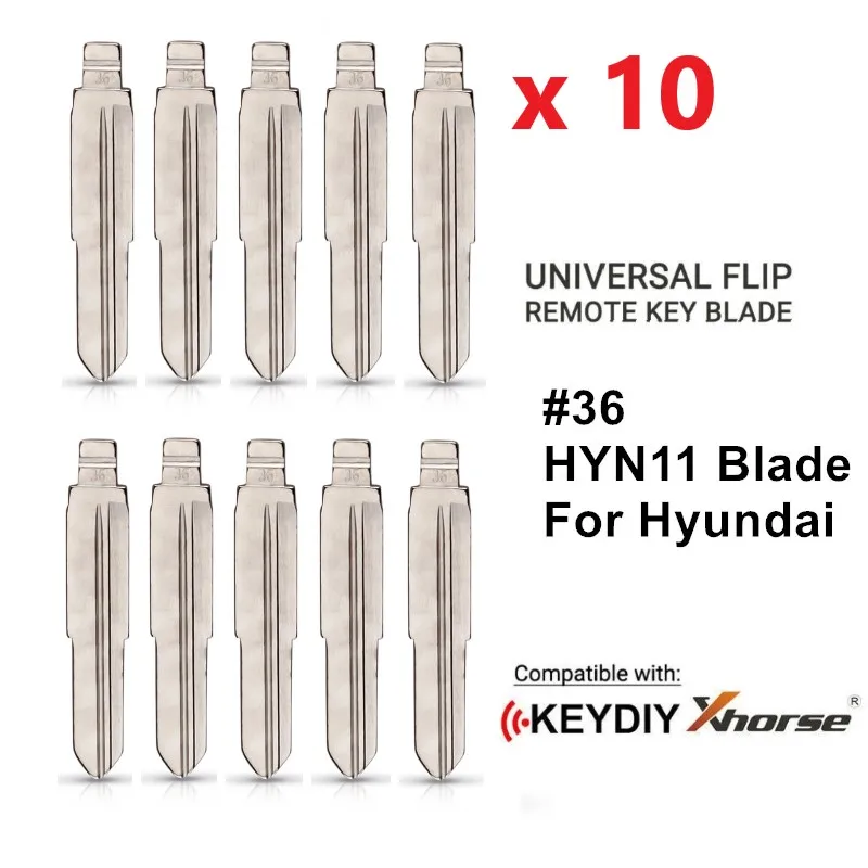 10pcs Blank Uncut Flip KD/VVDI Remote Key Blade #36 HYN11 for Hyundai Elantra MISTRA Kia RIO Cerato Tucson