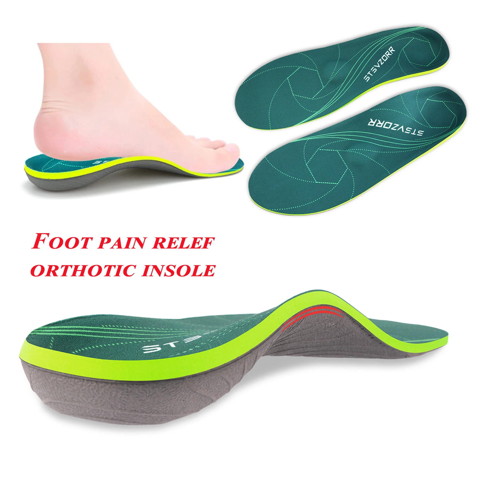 Plantilla ortopédica de pie plano mujer y hombre, plantilla ortopédica para fascitis Plantar, alivia el dolor talón, zapatos de soporte para el arco, zapatillas de deporte, suela|Plantillas| - AliExpress