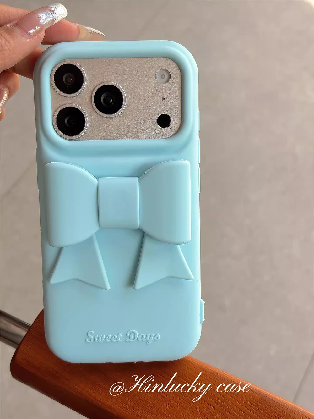 Charming 3D Pink Bowknot Soft Silicone Phone Case - Lovely Bow Shockproof Back Cover