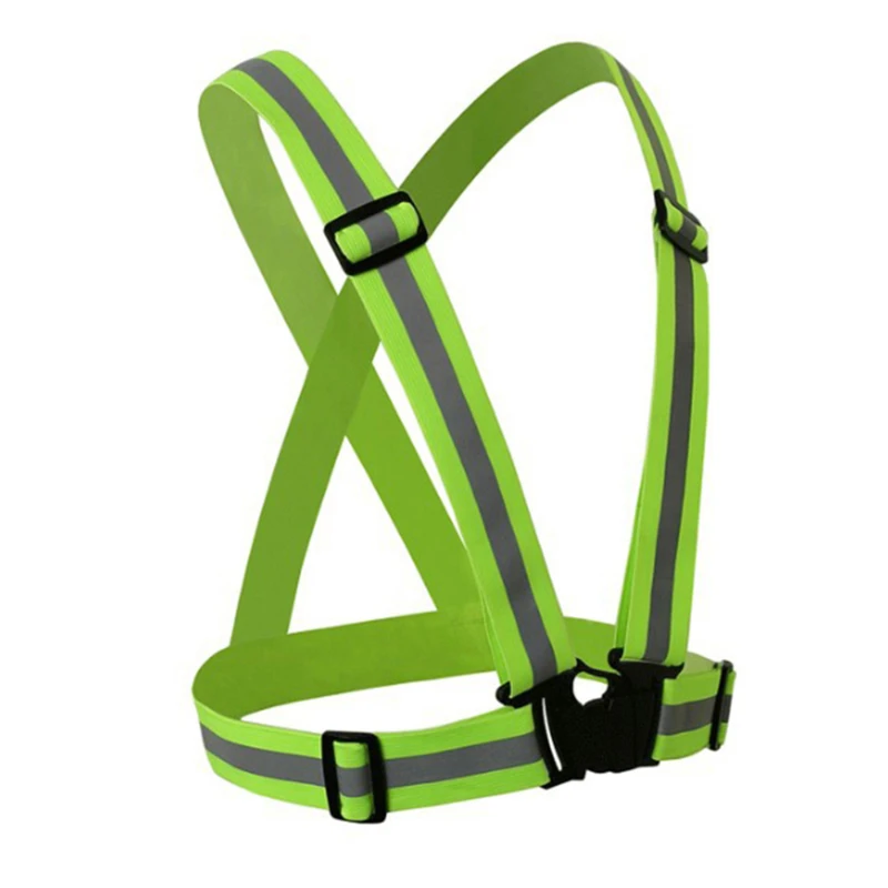 4X1.5CM Outdoor Supplies Reflective Elastic Vest Night Running Cycling Reflective-Cloth Adjustable Safety-Vest Riding Equipment