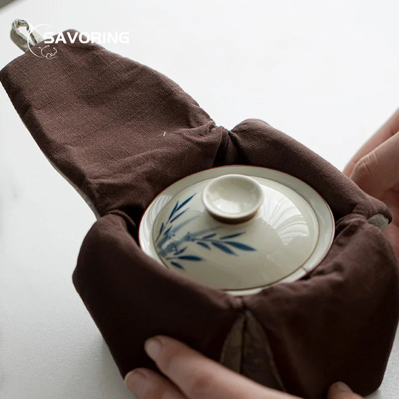Tea Storage Bags Chinese Tea Cozies Travel Portable Storage Bag Package For Tea Set Teapot Quick Cup Picnic Nuts Food Jewelery Cotton Protection