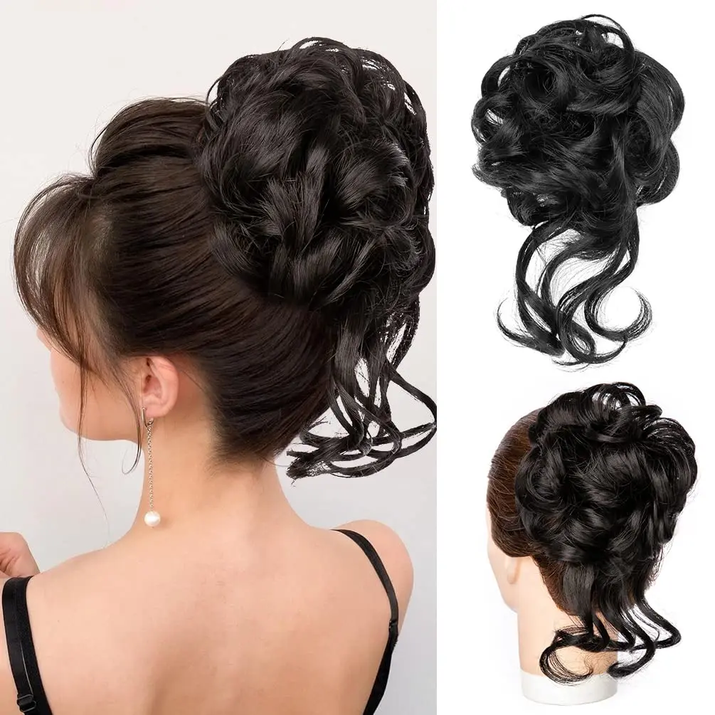 Tinashe Beauty Synthetic Curly Donut Chignon With Elastic Band Scrunchies Messy Hair Bun Updo Hairpieces Extensions for Women