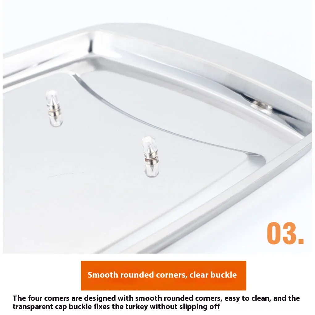 Description Picture 6 of itemStainless Steel Metal Meat Carving Tray With Spikes Cutting Chopping Serving Meat Meat Carving Board