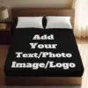 Custom Fitted Sheet with Picture, Personalized Photo Bed Sheet for Home Decor, Customized Bed Cover Deep Pocket (No Pillowcase) 1