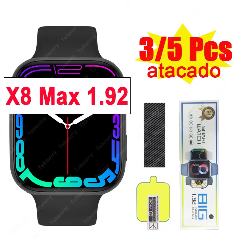 2023 New X8 Max Smart Watch Big 1.92 Polegada HD Screen Display