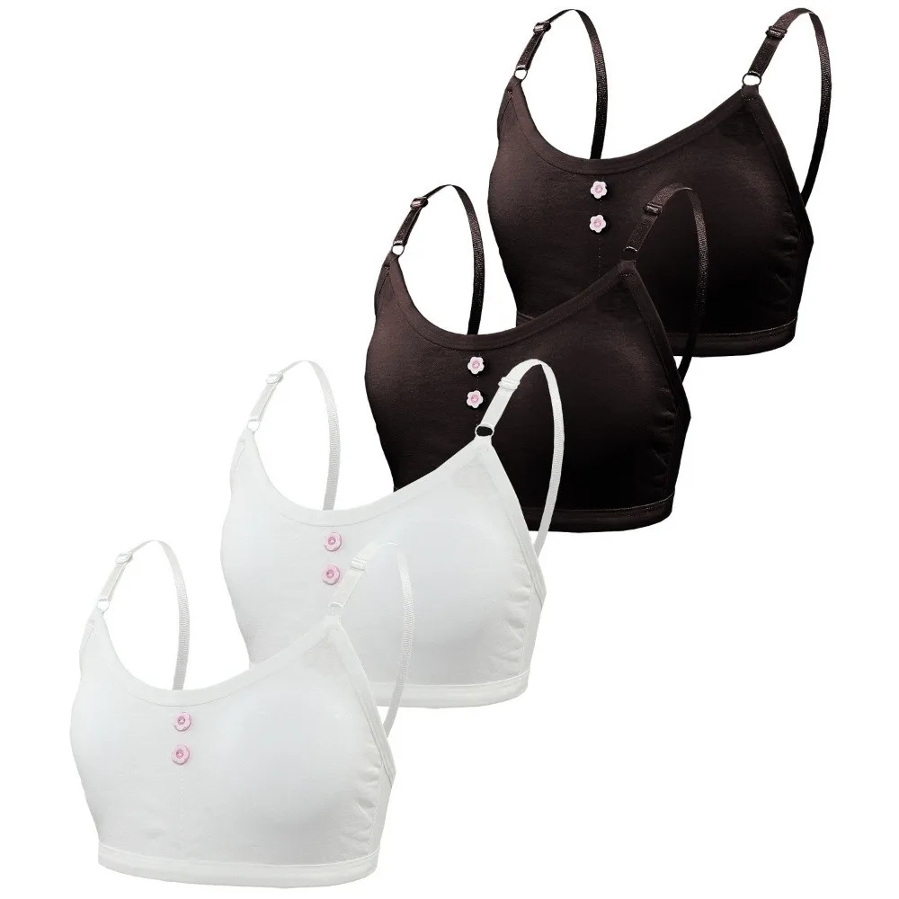 New Cotton Girls Training Bra Casual With Chest Pad Girl Underwear Vest Elastic Developmental Bras Children Tube Tops