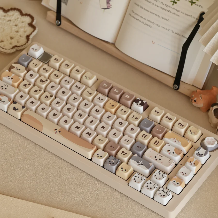 Echome Puppy Land Tema Keycap Grupo Pbt Custom Cute Cat Head Keyboard Cap Mao Perfil Key Cap para Acessórios de Teclado Mecânico - Imagem 4
