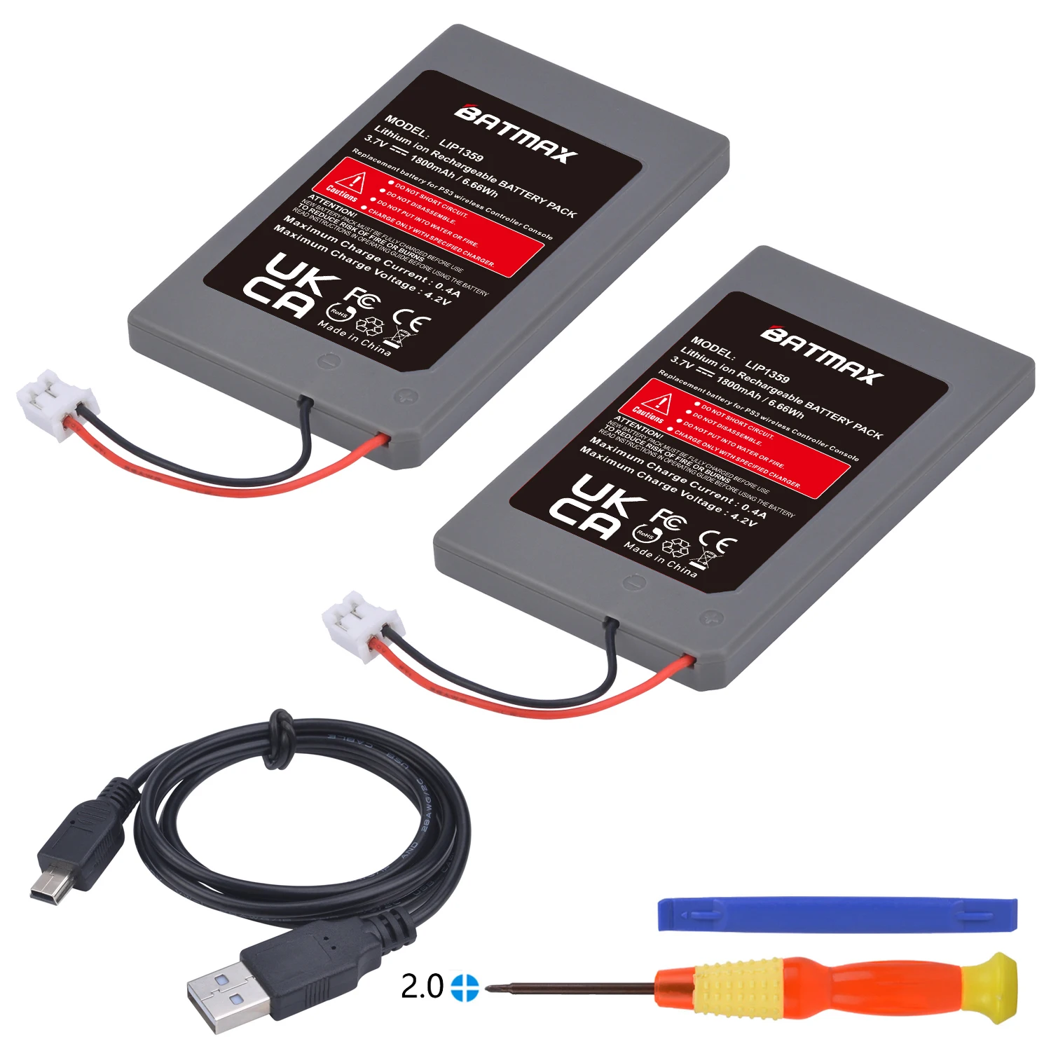 Batteria 1800Mah Lip1359 Lip1859 Per Controller Sony Playstation 3 Ps3 Gamepad Echzc2E, Cachzc2U