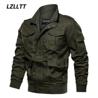 Bomber Jacket Spring Autumn Men Fashion Casual Multi Pocket Jacket Coat Outdoor Windbreaker Sport Slim Military Jackets Male 6XL 1