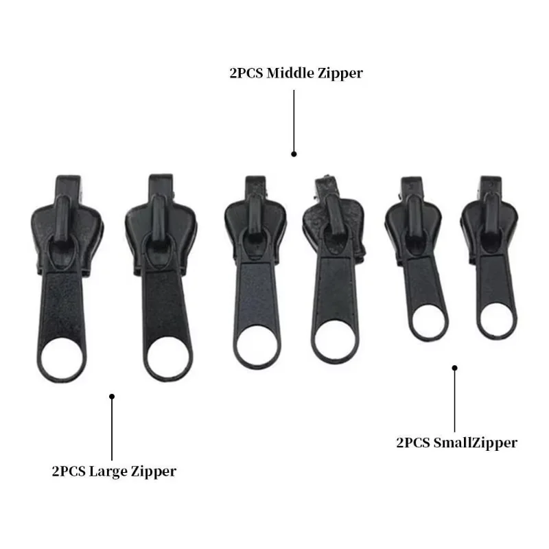 Universal Zipper Head 3 Sizes Can Be Replaced at Any Time Zipper Repair Kit DIY Sewing Accessories 6/12PCS Zipper Repair Kit Zipper Heads Zipper Accessories