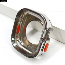 URVOI Electroplated Matte Soft TPU Apple Watch Case Cover and Bumper (42mm - 46mm) for 44mm 45mm (Shiny silver)