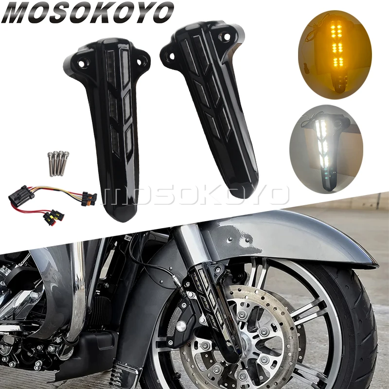 

Front Fork Lower Leg Covers Slider for Harley Touring Street Glide FLHXS FLHX Ultra Limited CVO Low FLHTK FLHTKL FLHTP 2014-2019